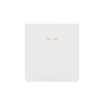 Изображение товара KRANZ ROUND Выключатель 1 кл перекрестный (переключатель) с подсветкой 10А с/у перламутр, с 1-пост. рамкой