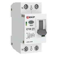 Изображение товара Устройство защиты от дугового пробоя (УЗДП) с автоматическим выключателем 1P+N 10А (C) 6кА PROXIMA EKF.