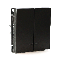 Изображение товара Systeme Electric ArtGallery Мокко Выключатель 2-клавишный с подсветкой, сх.5а, 10АХ, механизм, быстрозажим. клем.