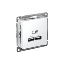 Изображение товара Systeme Electric AtlasDesign Лотос Розетка USB A+A, 5В/2,1 А, 2х5В/1,05 А, механизм