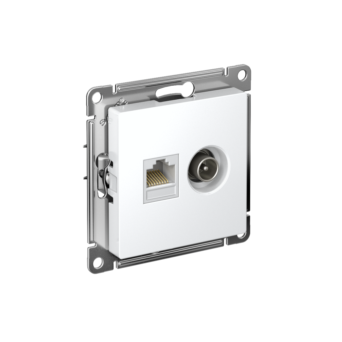 Изображение товара AtlasDesign Лотос: розетка двойная RJ45 CAT5e + TV, белая