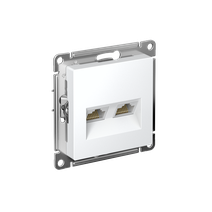 Изображение товара Systeme Electric AtlasDesign Лотос Розетка двойная компьютерная RJ45+RJ45, кат.5Е, механизм