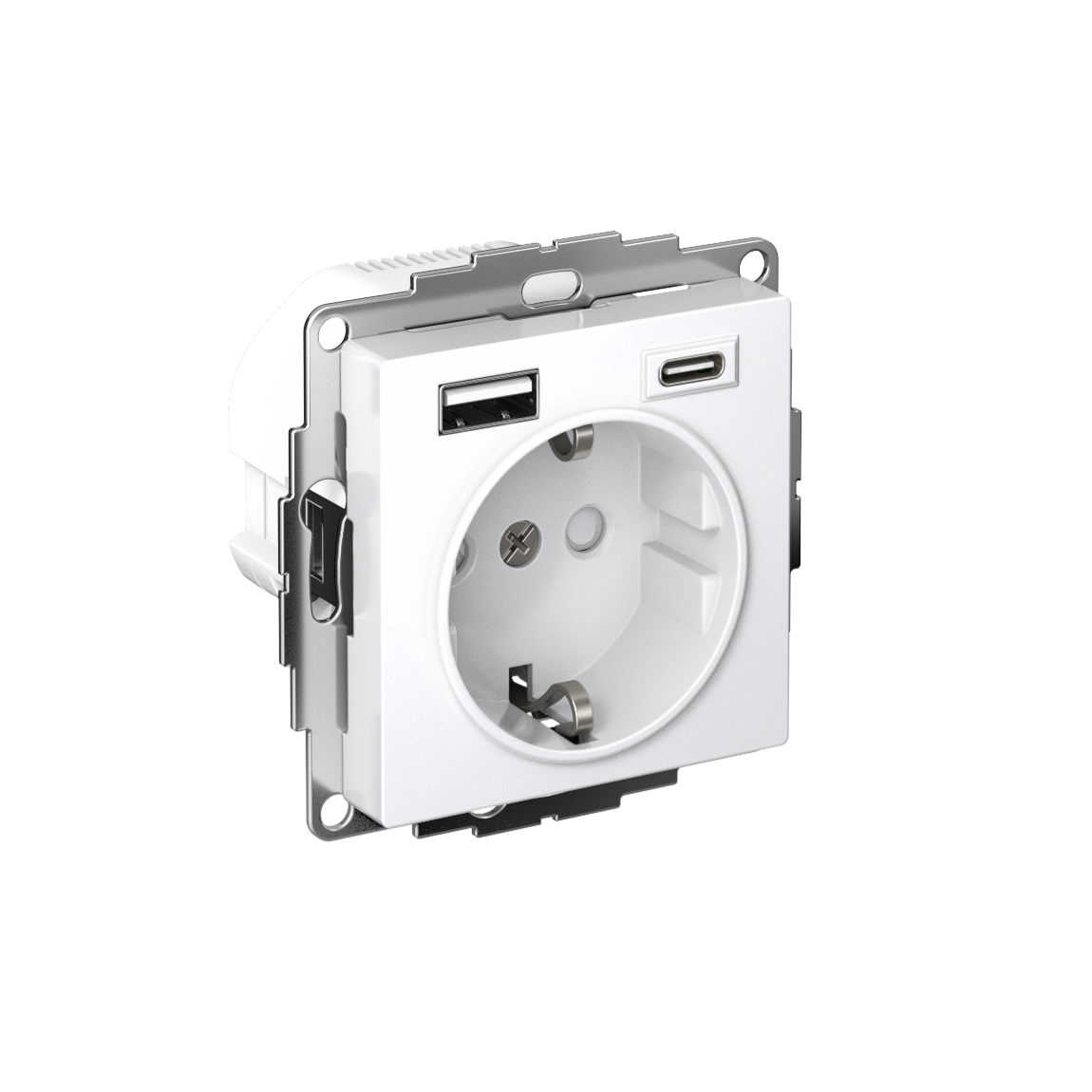 Изображение товара Systeme Electric AtlasDesign Лотос Розетка 16А с 2 USB A+C, 5В/2,4А/3,0А, 2х5В/1,5А, механизм