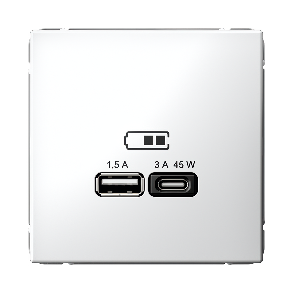 Изображение товара Systeme Electric ArtGallery Белый USB Розетка A + тип-C 45Вт высокоскор.заряд. QC, PD, механизм