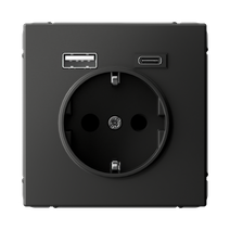 Изображение товара Systeme Electric ArtGallery Базальт Розетка 16А с 2 USB A+C, 5В/2,4А/3,0А, 2х5В/1,5А, механизм