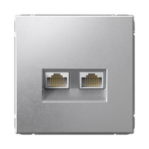 Изображение товара Systeme Electric ArtGallery алюминий двойная RJ45 Cat6A розетка с сетевым разъемом