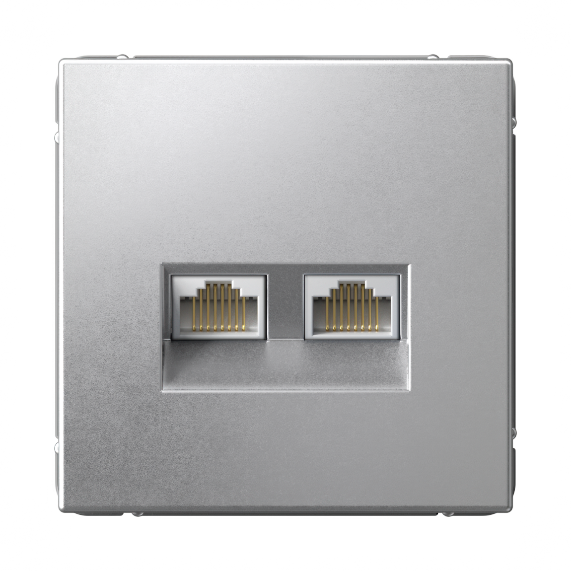 Изображение товара Systeme Electric ArtGallery алюминий двойная RJ45 Cat6A розетка с сетевым разъемом