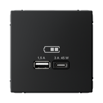 Изображение товара Systeme Electric ArtGallery Карбон USB Розетка A + тип-C 45Вт высокоскор.заряд. QC, PD, механизм