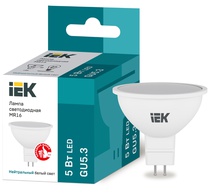 Изображение товара IEK Лампа светодиодная ECO MR16 софит 5Вт 230В 4000К GU5.3