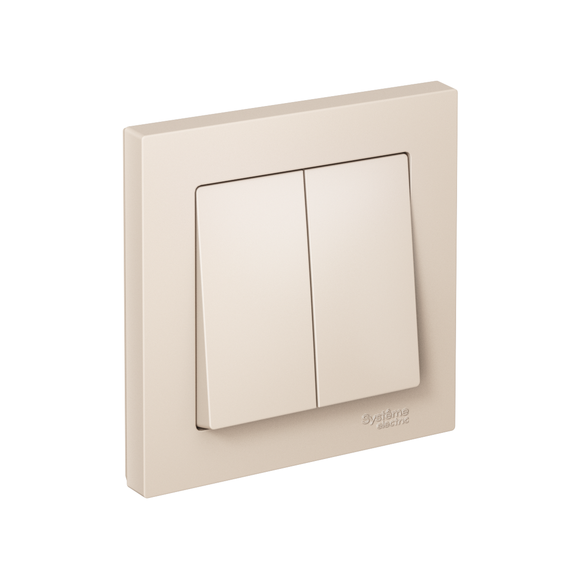 Изображение товара Systeme Electric AtlasDesign Беж Выключатель 2-клавишный сх.5, 10АХ, в сборе