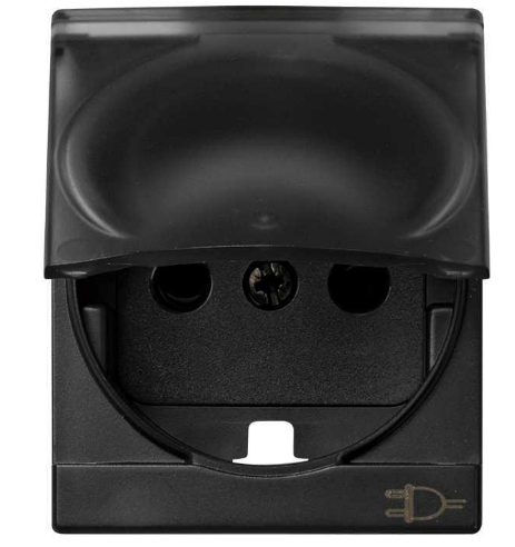 Изображение товара Simon 82 Centr. Графит Накладка со шторками и крышкой для 75432-, 75464-69