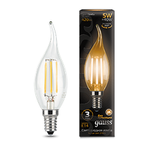 Изображение товара Gauss Лампа Filament Свеча на ветру 5W 420lm 2700К Е14 LED