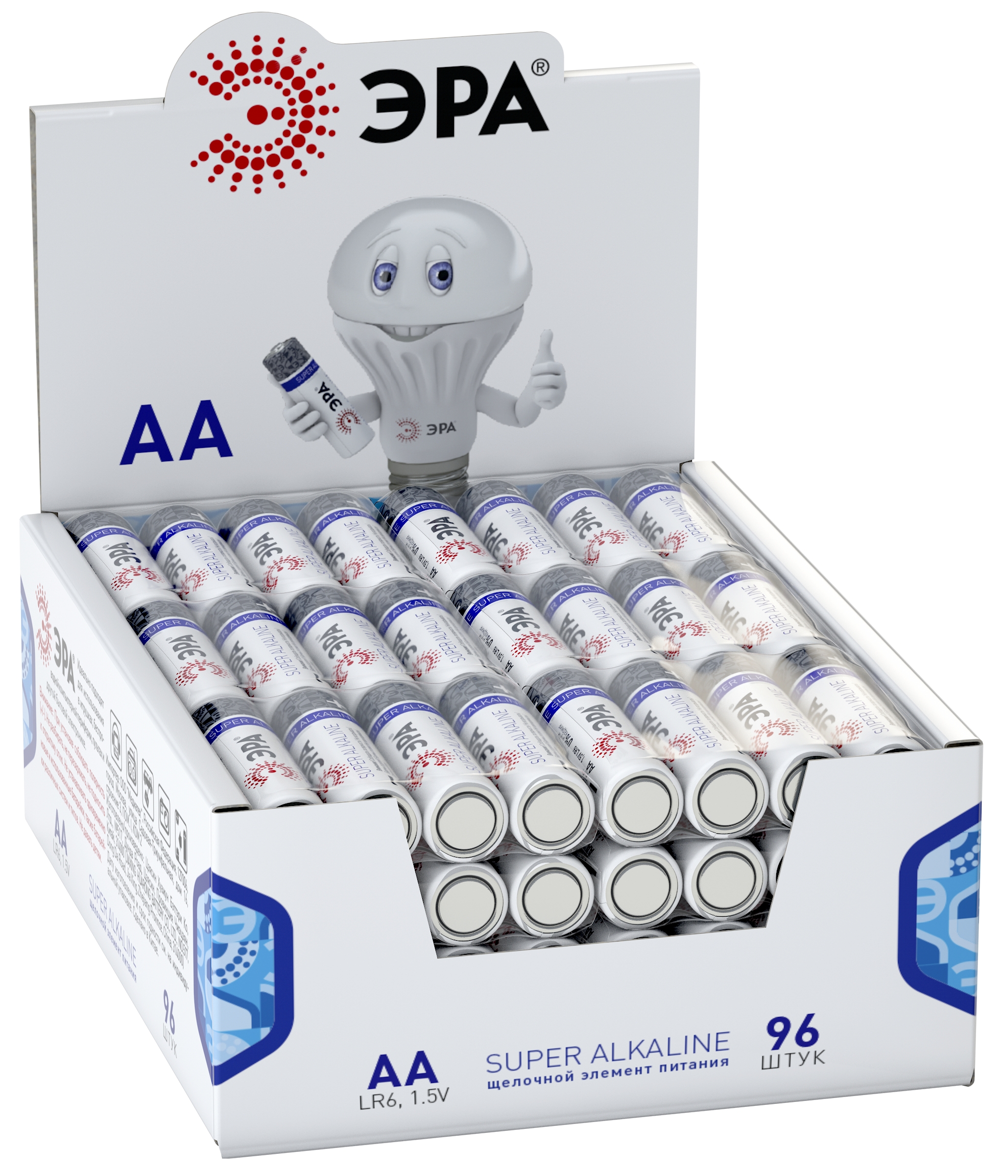 Изображение товара ЭРА Батарейки LR6-4S promo-box SUPER Alkaline (96/384/18432)