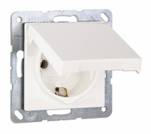 Изображение товара JUNG EcoProfi Белый Розетка с/з с крышкой, автозажим