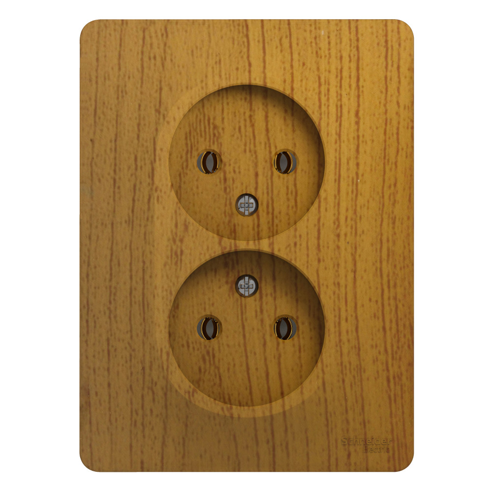 Изображение товара Systeme Electric Glossa Дерево Дуб Розетка 2-я б/з (в сборе с рамкой)