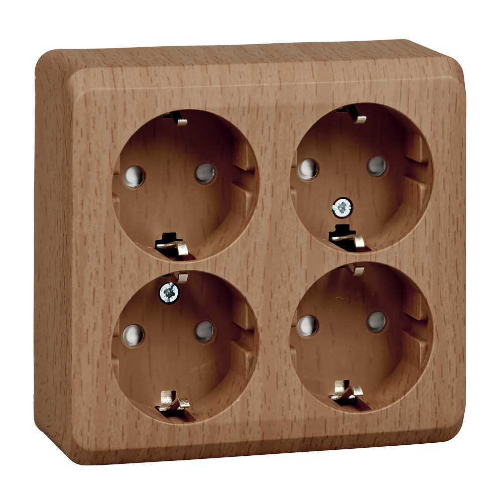 Изображение товара Systeme Electric Этюд 4-х местная розетка с шторками