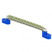 Изображение товара EKF PROxima Шина "0" N (6x9мм) 24 отв. цинк 2 синих угловых изолятора.