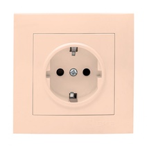 Изображение товара EKF PROxima Валенсия розетка 1-местная с/з 16А кремовая с защ. штор..