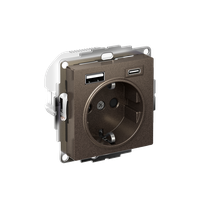 Изображение товара Systeme Electric AtlasDesign Мокко Розетка 16А с USB A+C (5В/2,4А/3 А, 2х5В/1,5А), мех