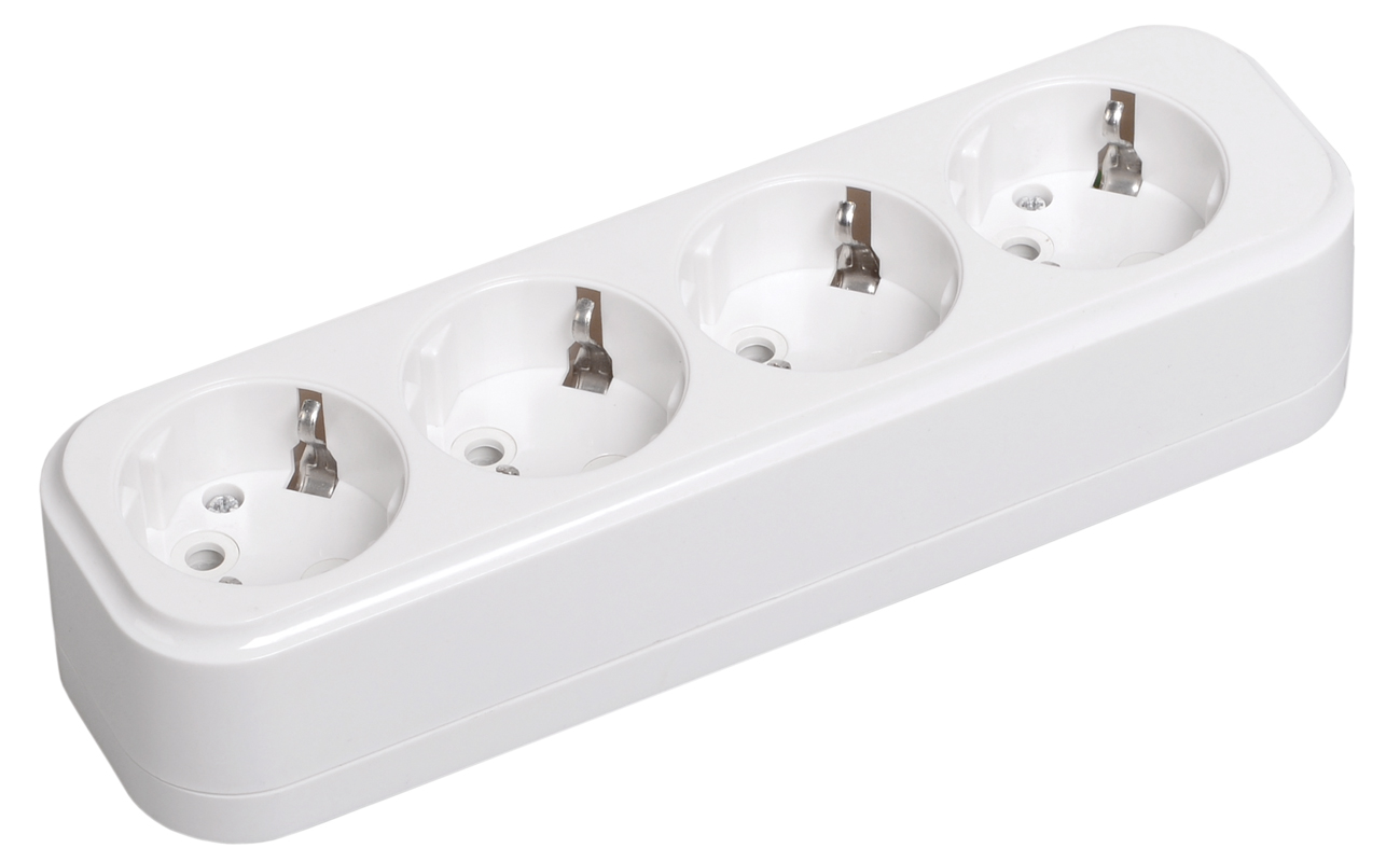 Изображение товара IEK К04 CLASSIC — розетка переносная 4 гнезда без кабеля, IP20