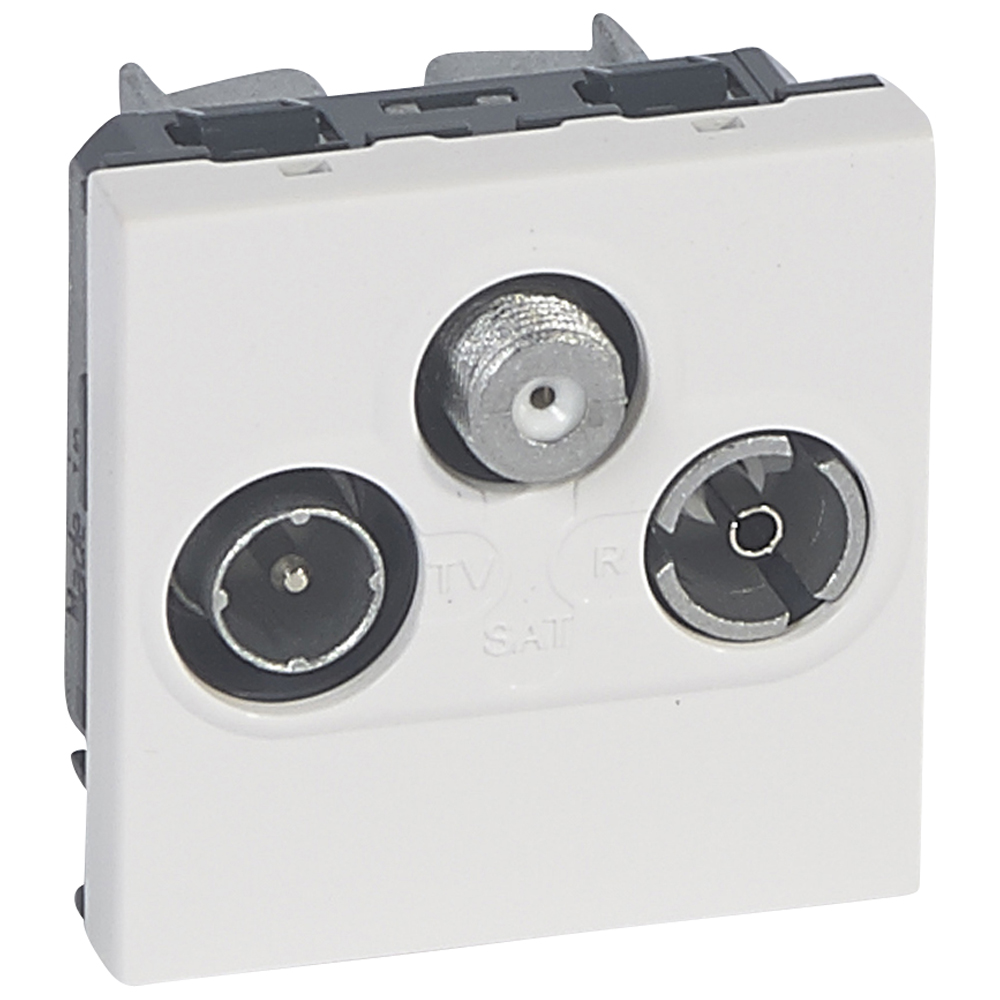 Изображение товара Legrand Mosaic Розетка R/TV/Sat WCD 3 выхода алюминий