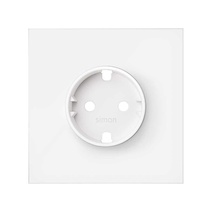 Изображение товара Simon 100 Белый матовый Кит 1 пост, фронт. Накладка на 1 розетку Schuko