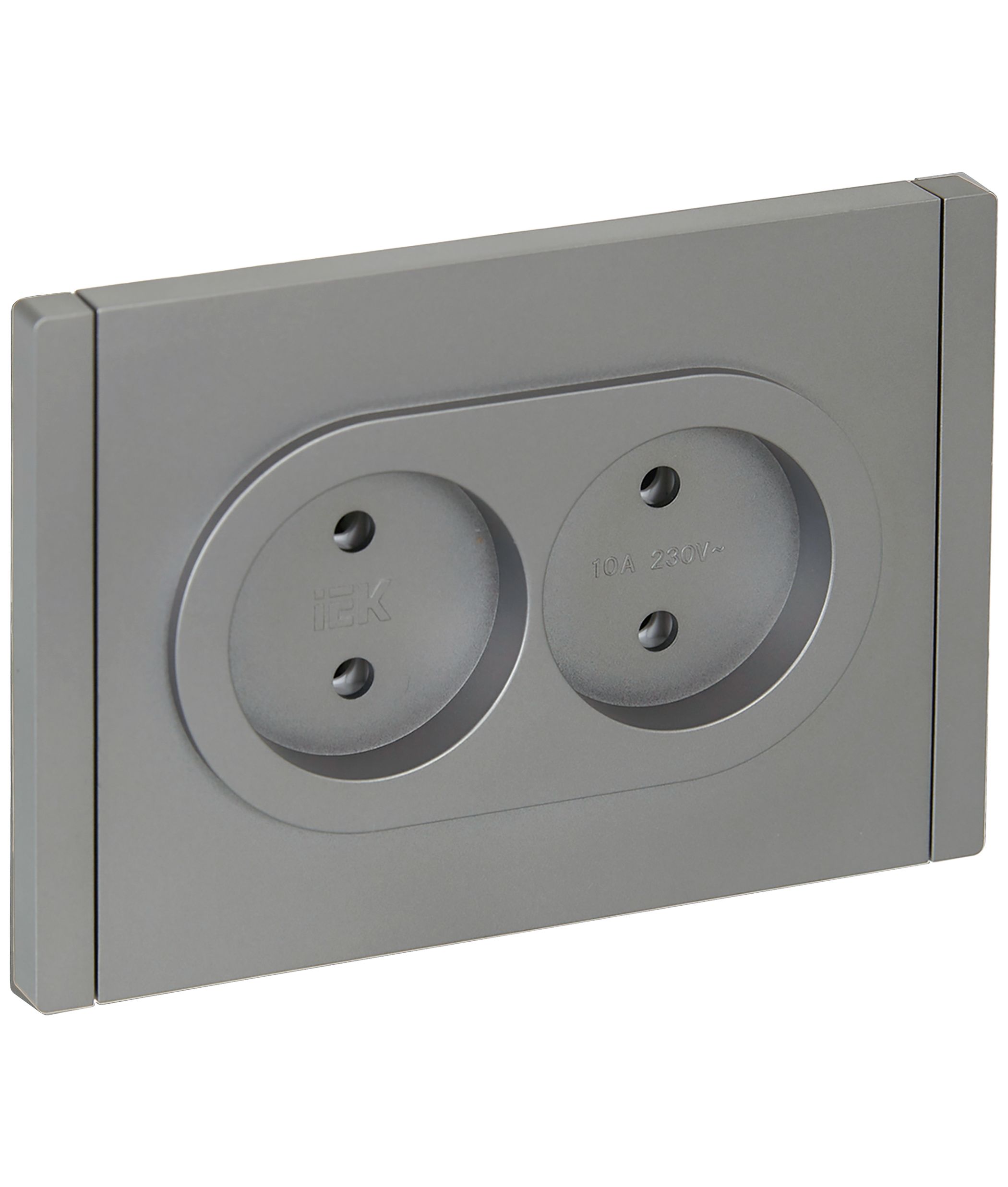 Изображение товара IEK FORTE&PIANO Сталь Розетка 2-я б/з безвинтовое крепление 10А FP526
