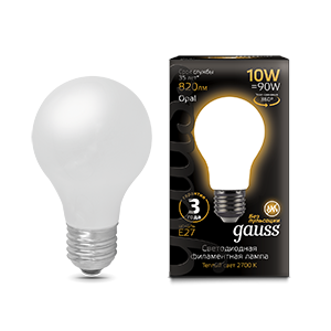 Изображение товара Gauss Лампа Filament А60 10W 820lm 2700К Е27 milky LED
