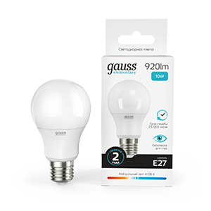Изображение товара Gauss Elementary A60 10W LED E27 4100K 920 лм