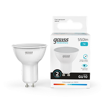 Изображение товара Gauss Лампа Elementary MR16 7W 550lm 4100К GU10 LED