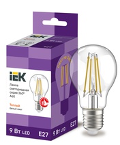 Изображение товара IEK Лампа LED A60 груша прозр. 9Вт 230В 3000К E27 серия 360°