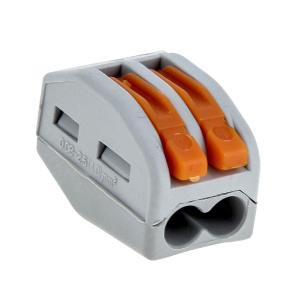 Изображение товара EKF PROxima Строительно-монтажная клемма СМК 222-412 с рычагом 2 отверстия 0,08-2,5мм2 (100шт.).