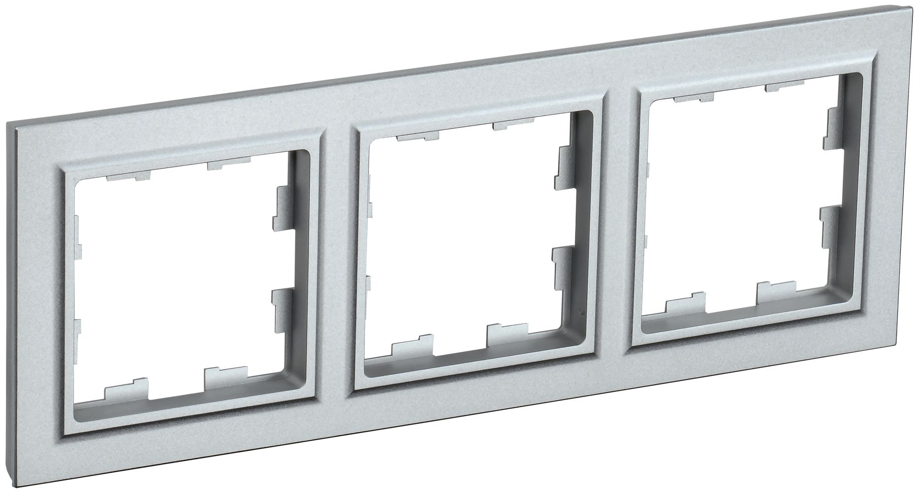 Изображение товара IEK BRITE BASE РУ-3-БрА: рамка алюминий для 3 постов, IP20, серый