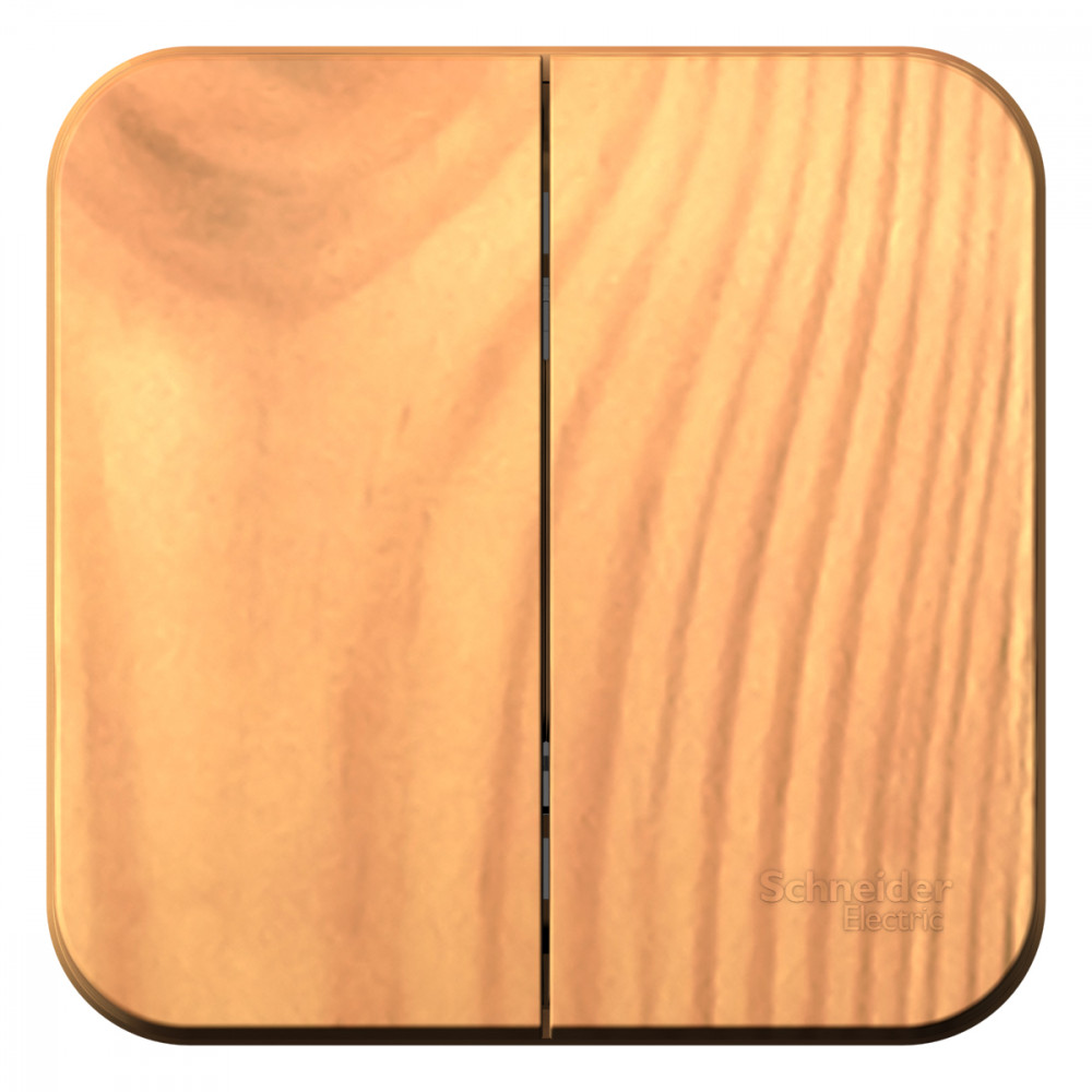 Изображение товара Двухклавишный выключатель Blanca 250 В 10 А, дерево, открытой установки