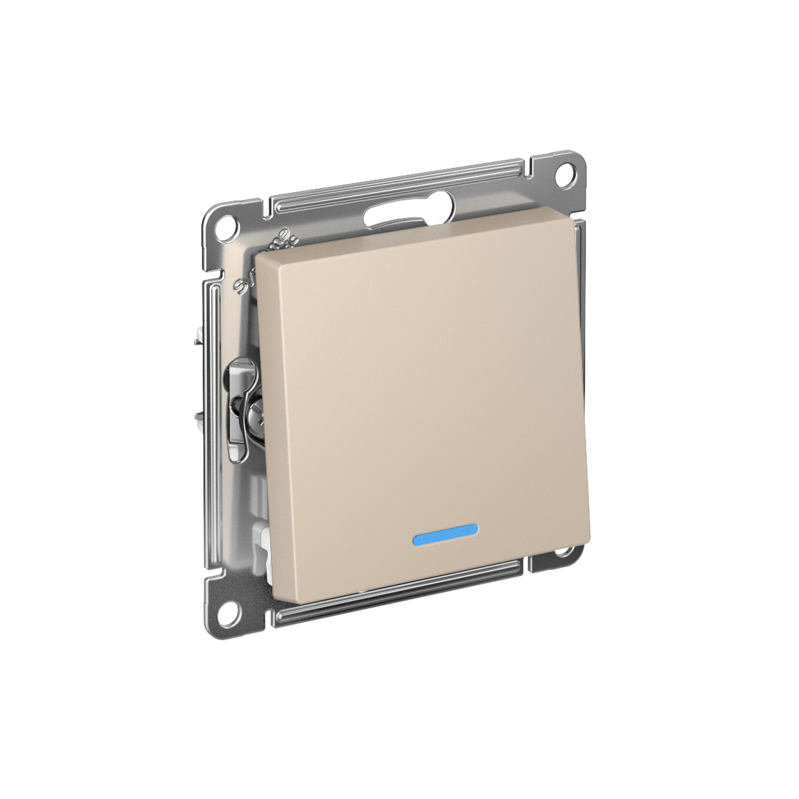 Изображение товара Systeme Electric AtlasDesign Песочный Выключатель 1-клавишный с подсветкой, сх.1а, 10АХ, мех.