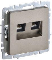 Изображение товара IEK BRITE BASE Шампань Розетка комп. 2-ая RJ45 кат.6 РК11-2-БрШ