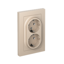 Изображение товара Systeme Electric AtlasDesign Песочный Розетка двойная с/з, 16А, в сборе