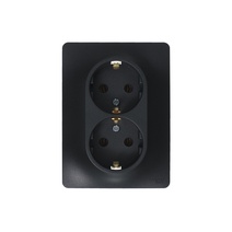 Изображение товара Systeme Electric Glossa Антрацит Розетка 2-ая с/з, 16А (в сборе)