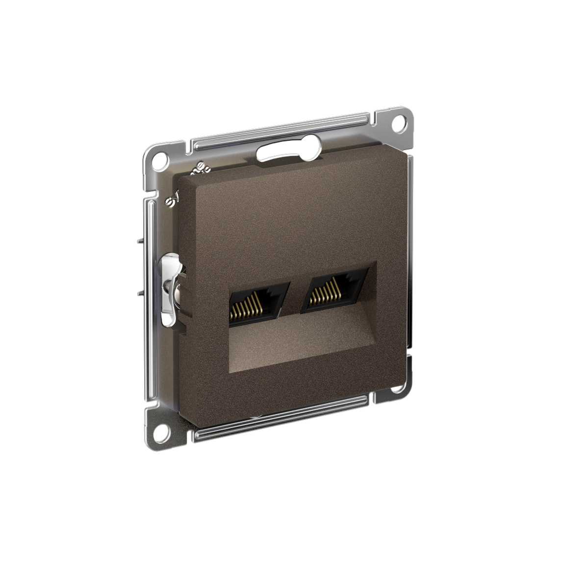 Изображение товара Systeme Electric AtlasDesign Мокко Розетка двойная компьютерная RJ45+RJ45, кат.5E, механизм