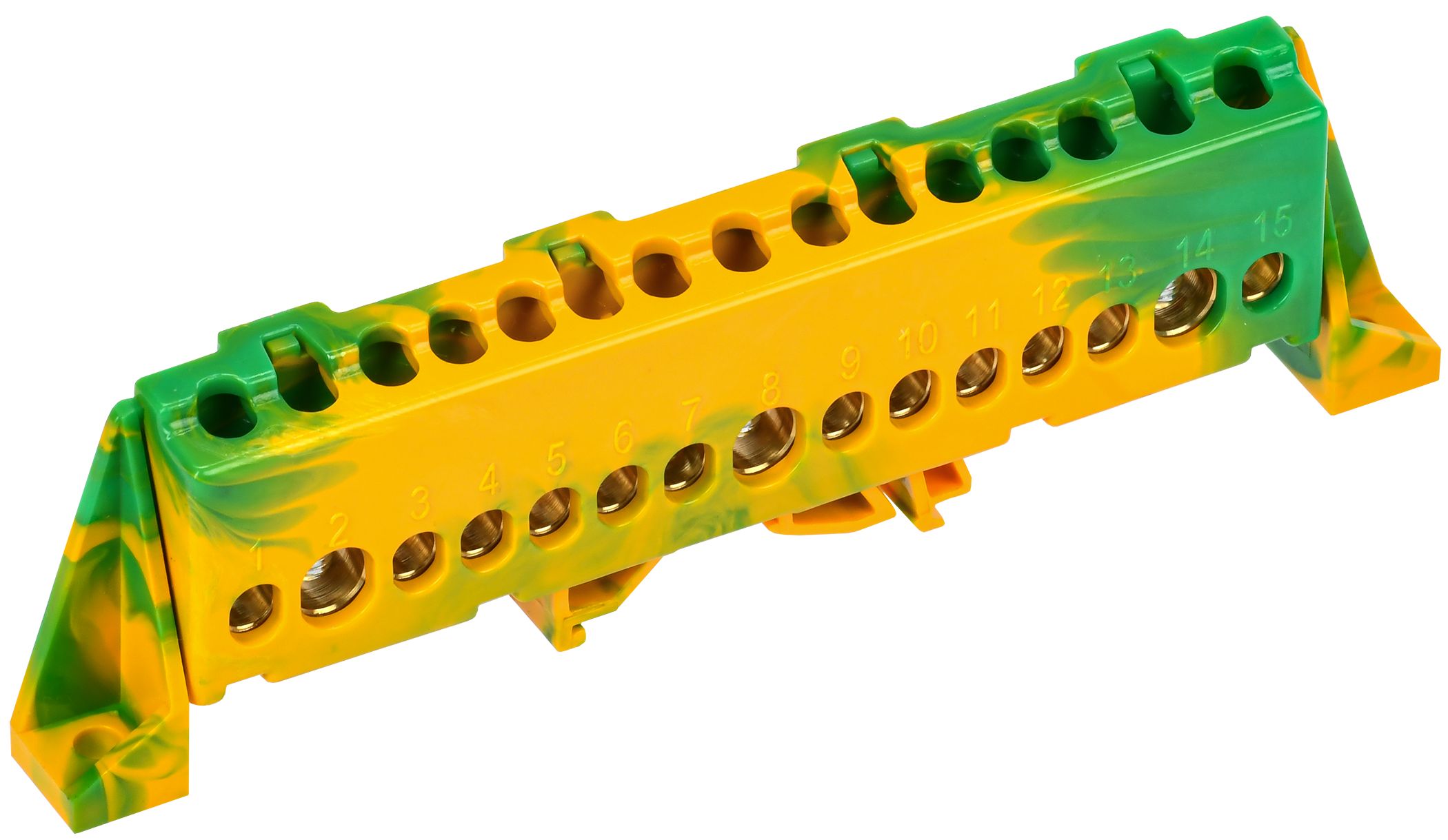 Изображение товара IEK TEKFOR Шина PE "земля" в комб. изол. "Стойка" 8х12-15-ЖЗ