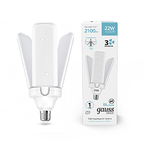 Изображение товара Gauss Лампа Basic 22W 2100lm 4000K E27 Клевер-3 LED