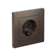 Изображение товара Systeme Electric AtlasDesign Мокко Розетка с/з со шторками, 16А, в сборе