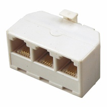 Изображение товара REXANT Телефонный тройник (штекер - 3 гнезда) 6P-4C.