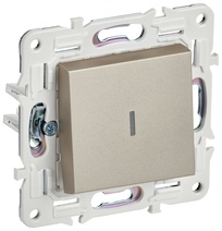 Изображение товара IEK SKANDY Шампань Выключатель 1-клавишный проходной с индикацией 10А SK-V08Sh