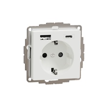Изображение товара Schneider Electric MERTEN SM Белый Розетка силовая 16 A с зарядкой USB A+C 3 A
