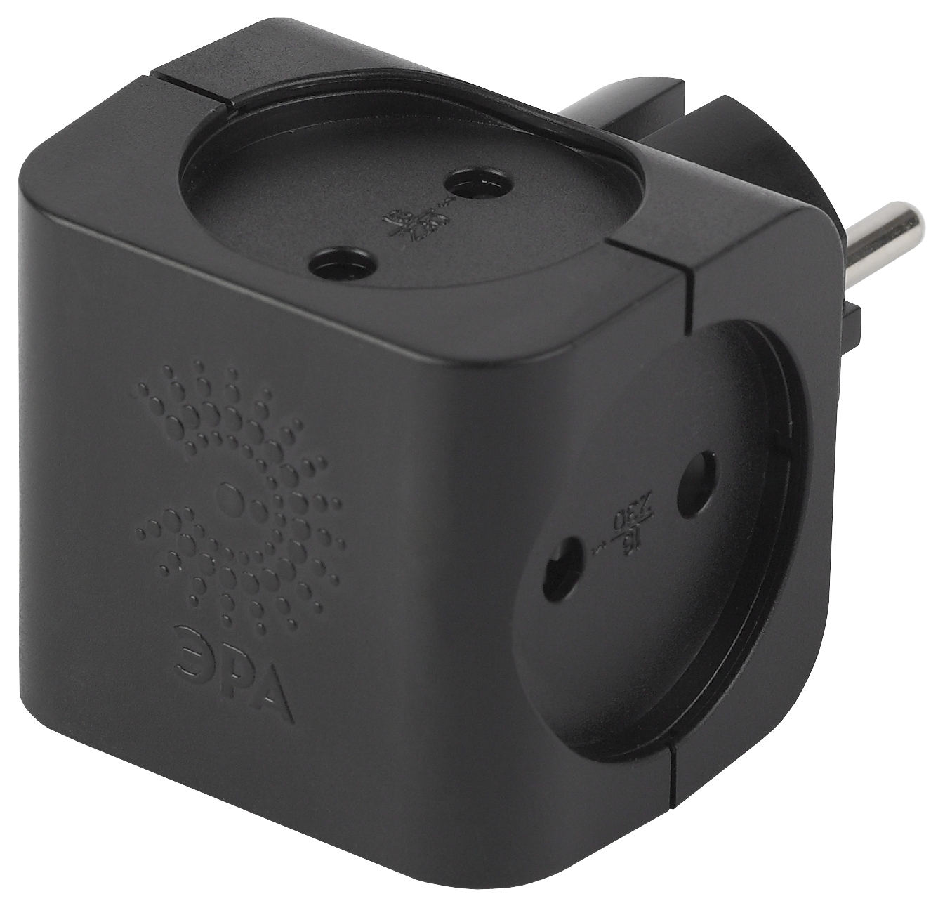 Изображение товара Разветвитель сетевой SP-4-B, 4 розетки, без заземления, 16 А, черный