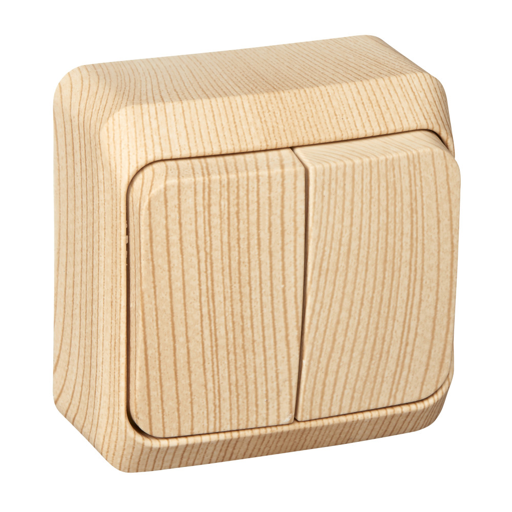 Изображение товара Systeme Electric Этюд наруж Дача Сосна Выключатель 2-клавишный (сх. 5)