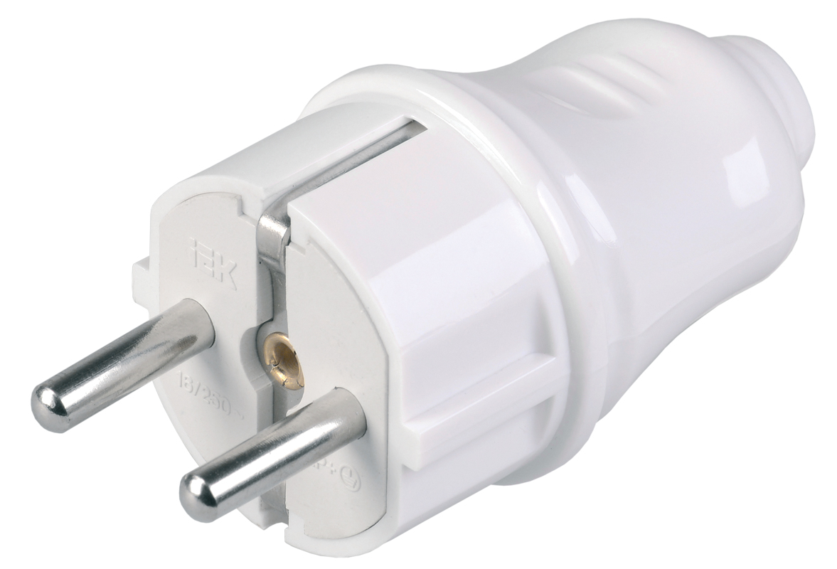 Изображение товара IEK ВПп10-01-Ст Вилка разборная прямая с з/к 16А белая