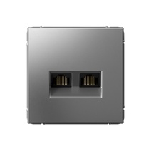 Изображение товара Systeme Electric ArtGallery Сталь Розетка двойная компьютерная RJ45+RJ45, кат.6А, механизм Изображение товара Systeme Electric ArtGallery Сталь Розетка двойная компьютерная RJ45+RJ45, кат.6А, механизм