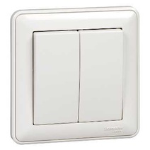 Изображение товара Systeme Electric Wessen 59 Бел Выключатель 2-клавишный , 10АХ, (в сборе)